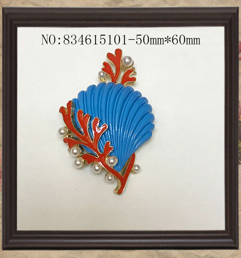 Spille per alberi a foglia rossa, spille a conchiglia, perle in lega, strass, accessori di abbigliamento alla moda_voghion.com