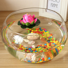 小型水族箱桌面创意圆形玻璃小鱼缸大号乌龟缸迷你金鱼缸水培包邮