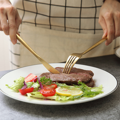 304 stainless steel western food tableware steak knife, fork and spoon two or three piece set European style household thickened weighted knife and fork