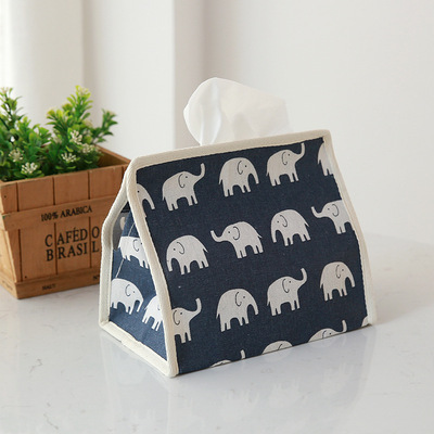 日居仕日式屋形布艺餐纸巾套zakka帆布无纺布家居抽纸巾套面纸盒