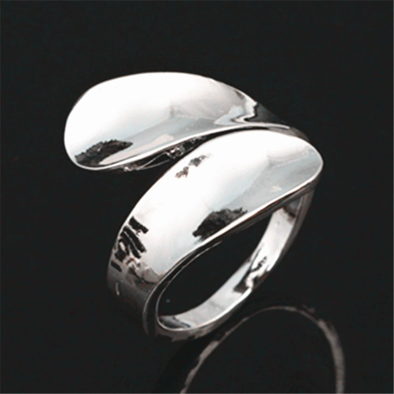Европейское и американское модное серебряное кольцо, персонализированное креативное властное асимметричное глянцевое кольцо, трансграничное кольцо