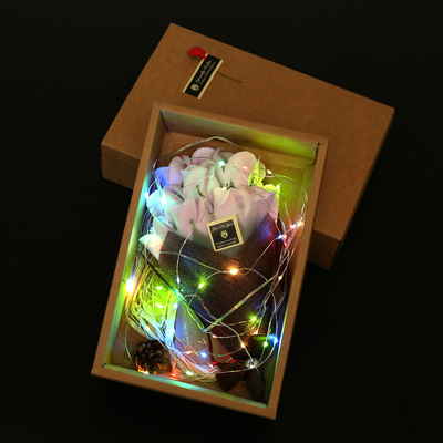 Valentine&#39;s Day Gift originality novel Coloured lights Soap flower Gift box wholesale activity A birthday present gift Manufactor