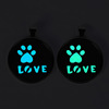 Cross -border e -commerce explosion jewelry LOVE small feet night light necklace single -sided beard QQ chat emoji necklace