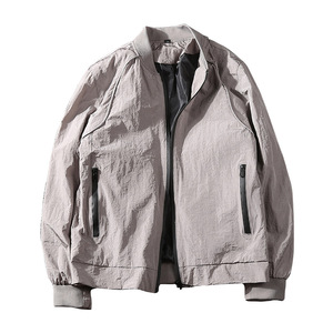 Men’s stand collar solid color slim coat youth trend jacket men