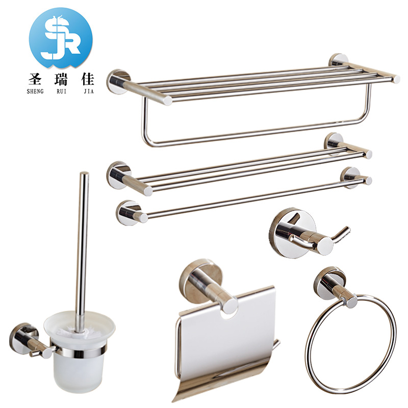 Santa Rui 304 Stainless steel Towel rack Cross border Bathroom Hardware Pendant suit Bright surface Towel rack