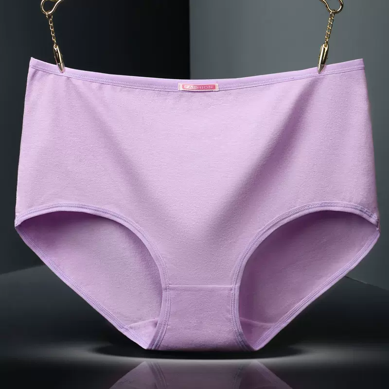 四季好卖加肥加大纯棉内裤女 全棉中腰大码提臀收腹三角裤612