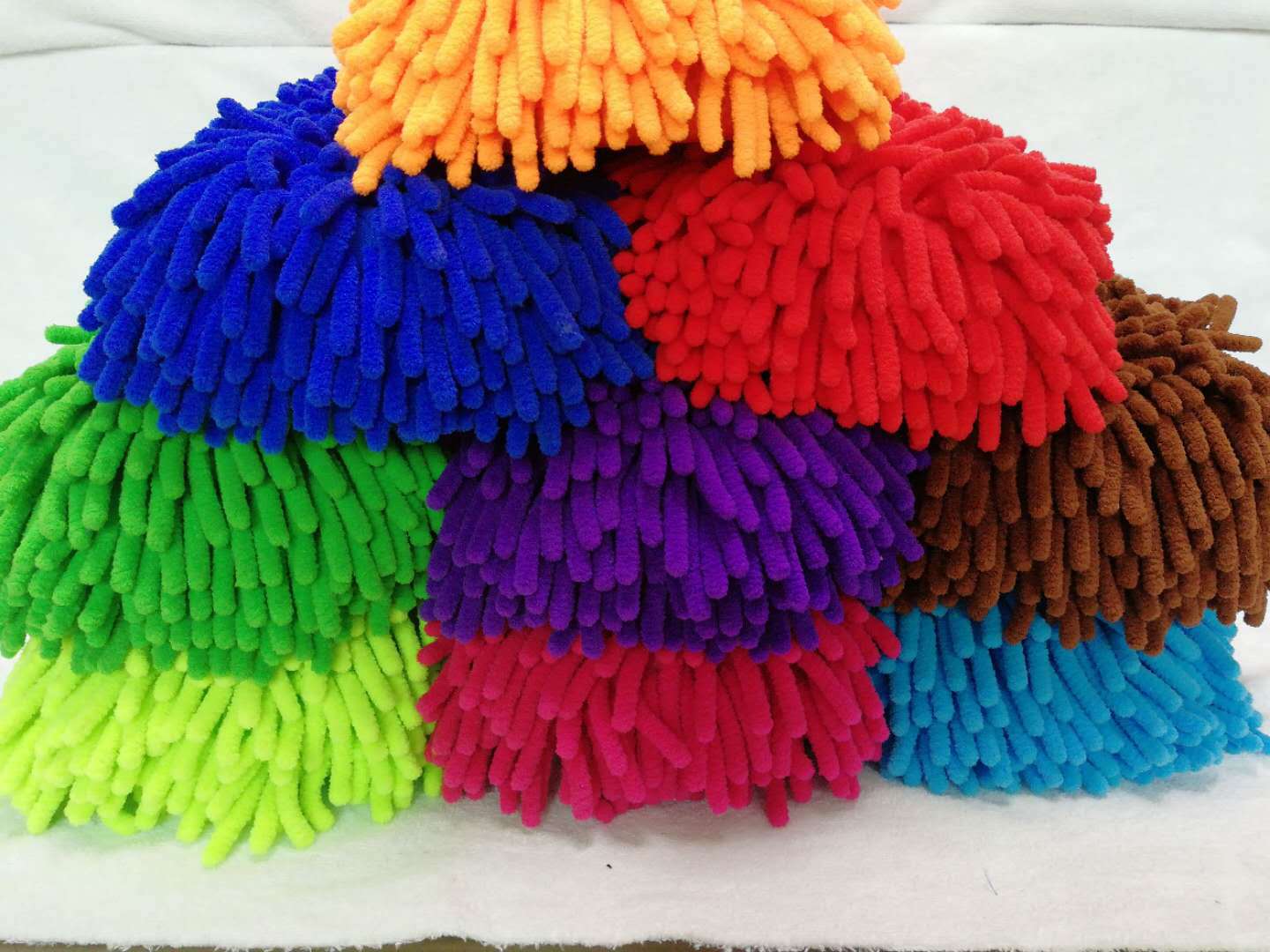 두꺼운 chenille 세차 스펀지 chenille 스폰지 블록 마이크로 화이버 셔닐 스폰지 가방 긴 머리