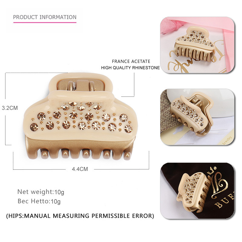 20g Weight Hair Claws Hair Accessories Type Daily Occasion Vintage Style Geometric Solid Color Acetic Acid Sheets Rhinestone Hair Claws
