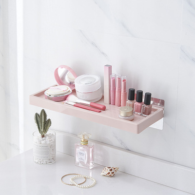 批发北欧浴室无痕贴置物架壁挂强力粘贴塑料收纳盒洗漱用品储物架|ms