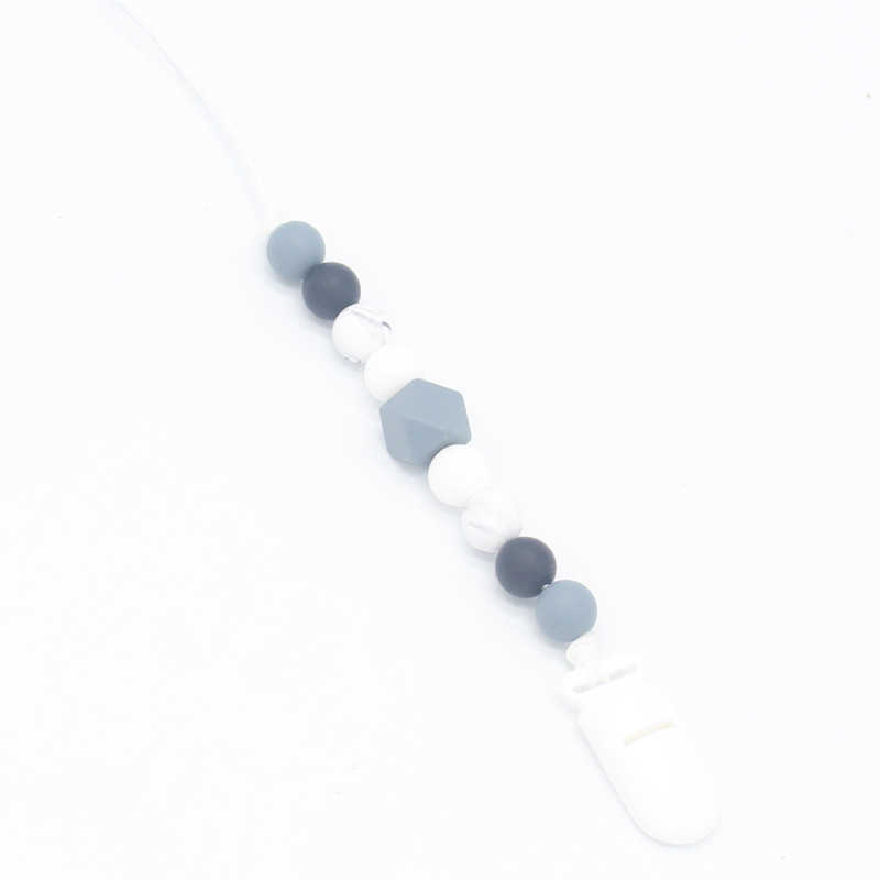 INS popular cadena de chupete suministros para bebés clip de chupete de silicona Amazon mordedor cadena anti-caída cinturón