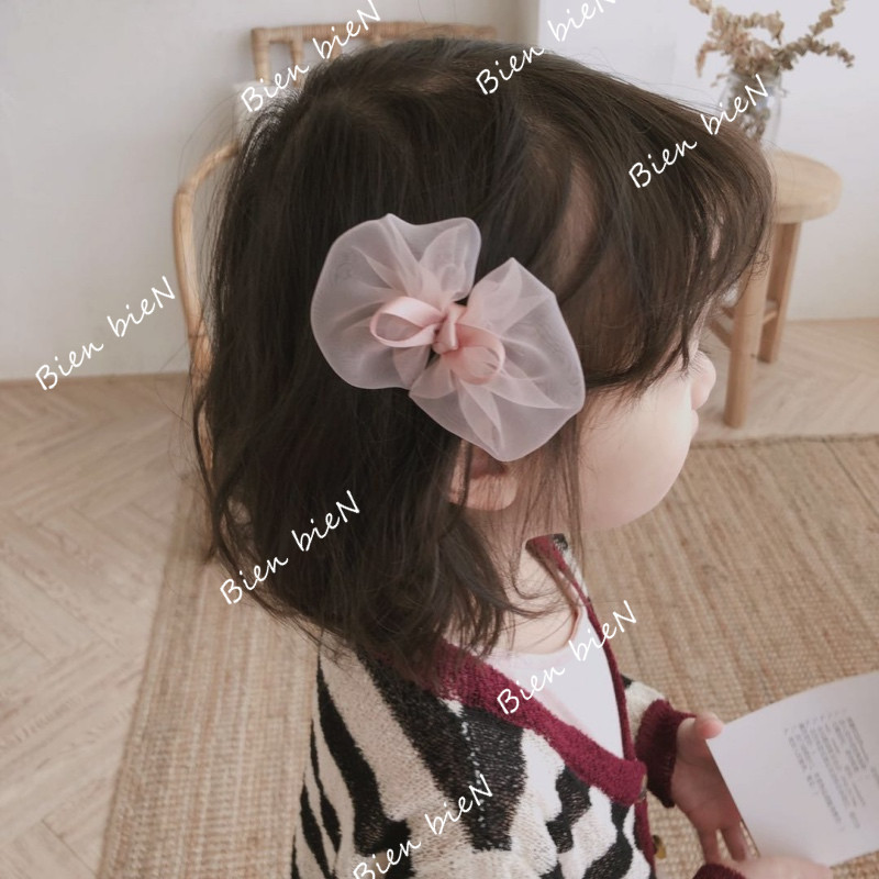 韩国正品发饰发夹网纱蝴蝶结发夹|ms