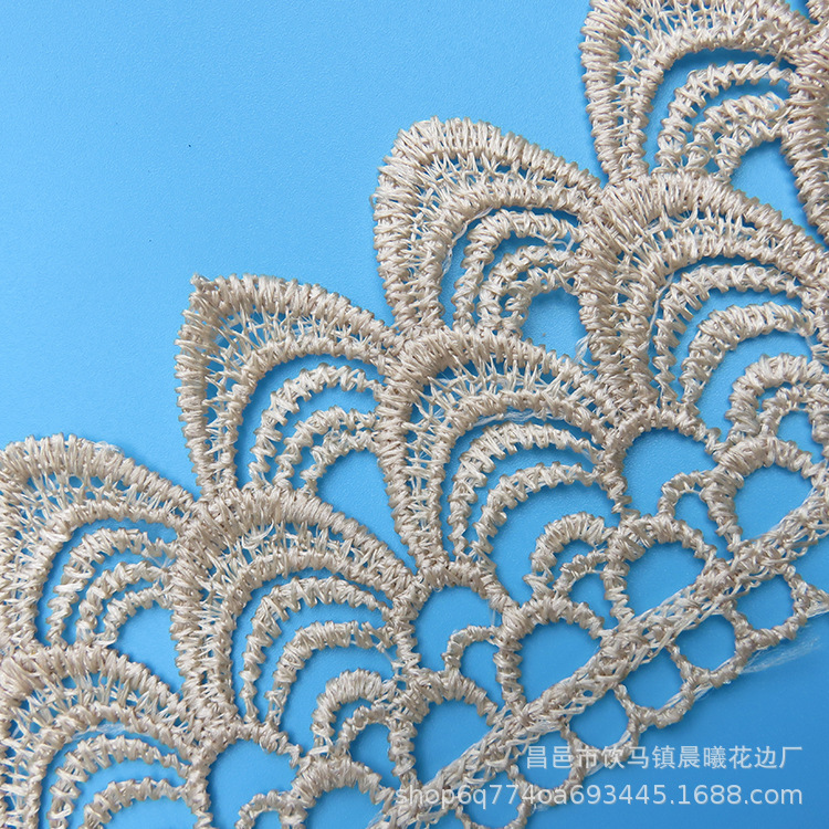 厂家批发刺绣蕾丝花边水溶花边辅料花朵窗帘服装棉线花边支持定制