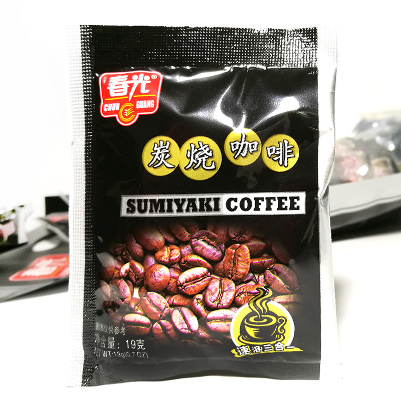 30 small packs of Hainan specialty Spring Light Charred Coffee 570g instant three-in-one charred coffee powder for making beverages