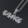 Necklace with letters, metal pendant hip-hop style, accessory, European style