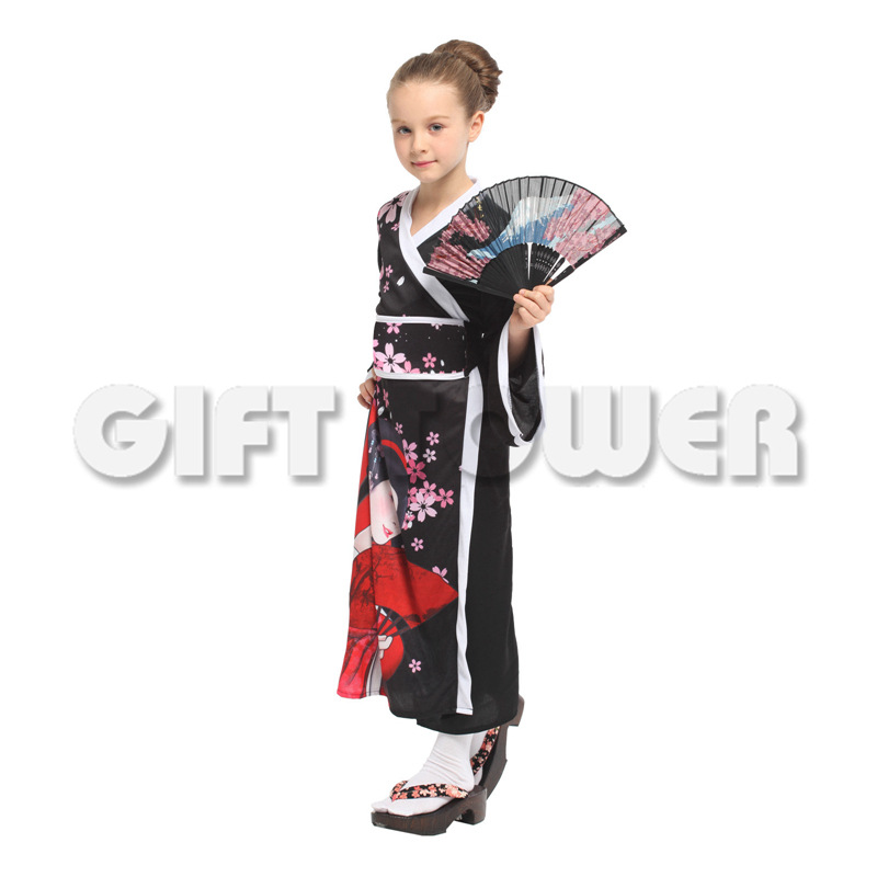 Stage performance costume, ethnic costume G-0351, Gorgeous little girl kimono, Halloween performance detail image 4