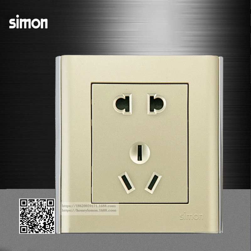 simon/西蒙 E5系列 二三极插座(香槟金)521084-52