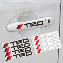 TRD汽车门把手贴纸英文字母贴纸 拉手4条/套反光个性汽车装饰车