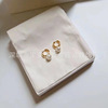 Tide, brass earrings from pearl, European style, 750 sample gold, french style