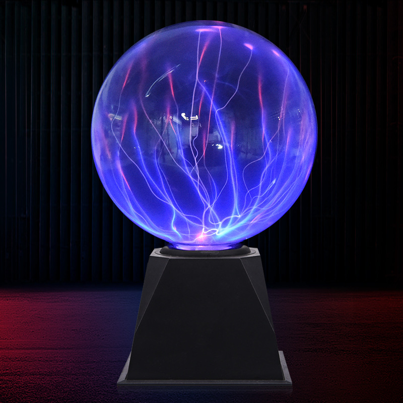 thumbnail image 1 of Ion negativo q bola mágica electrostática lámpara mágica sensible al tacto bola luminosa relámpago bola electroóptica 4 pulgadas azul claro cuadrado inferior uno, 1 of 2