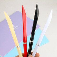Office stationery logistics plastic knife-shaped unboxing ballpoint pen wholesale plastic unboxing knife advertising pen wholesale