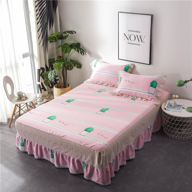 純棉單床裙1.2/1.5/1.8/2米多規格全棉床裙床罩夾棉加厚保暖床裙