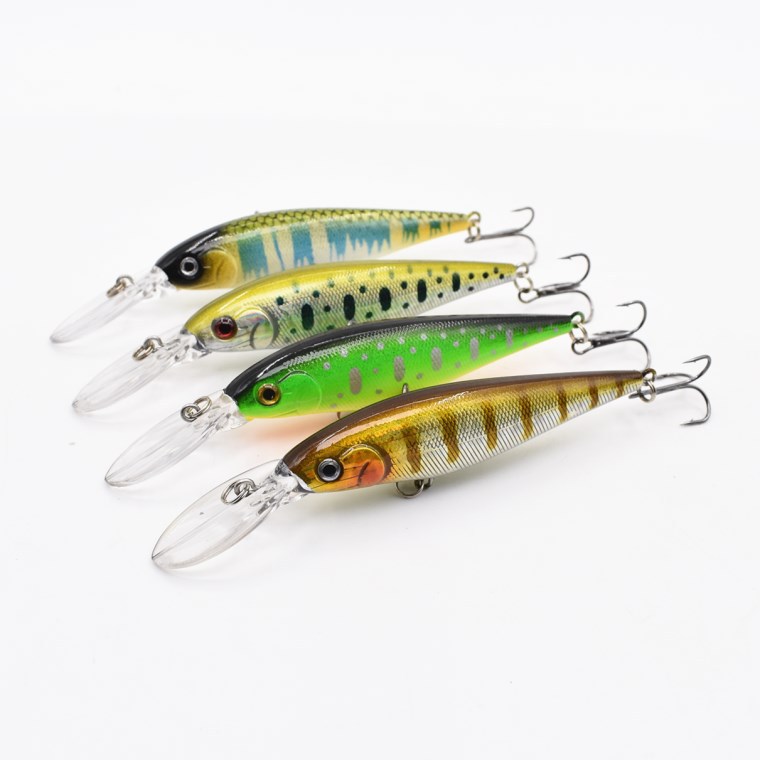 2 Pcs Sinking Minnow Fishing Lures Hard Baits Fresh Water Bass Swimbait Tackle Gear