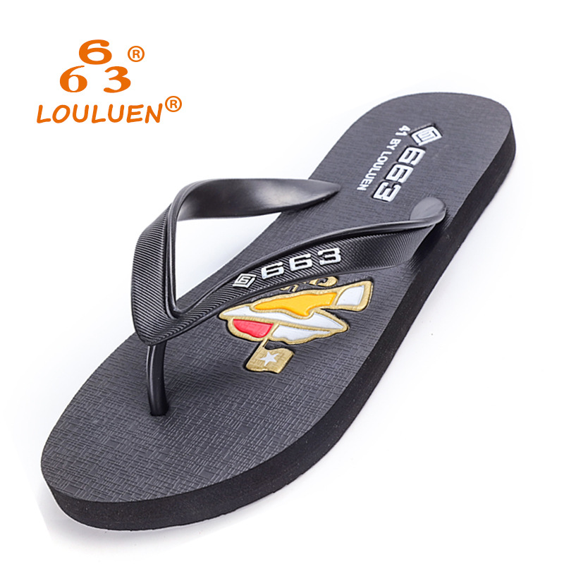 summer new pattern flip flops slippers leisure time Non-slip rubber Sandy beach Toe slipper man Sandals