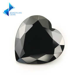 3x3~15x15mm 梧州合成宝石 品质 戒指面裸石心形批发 黑色锆石