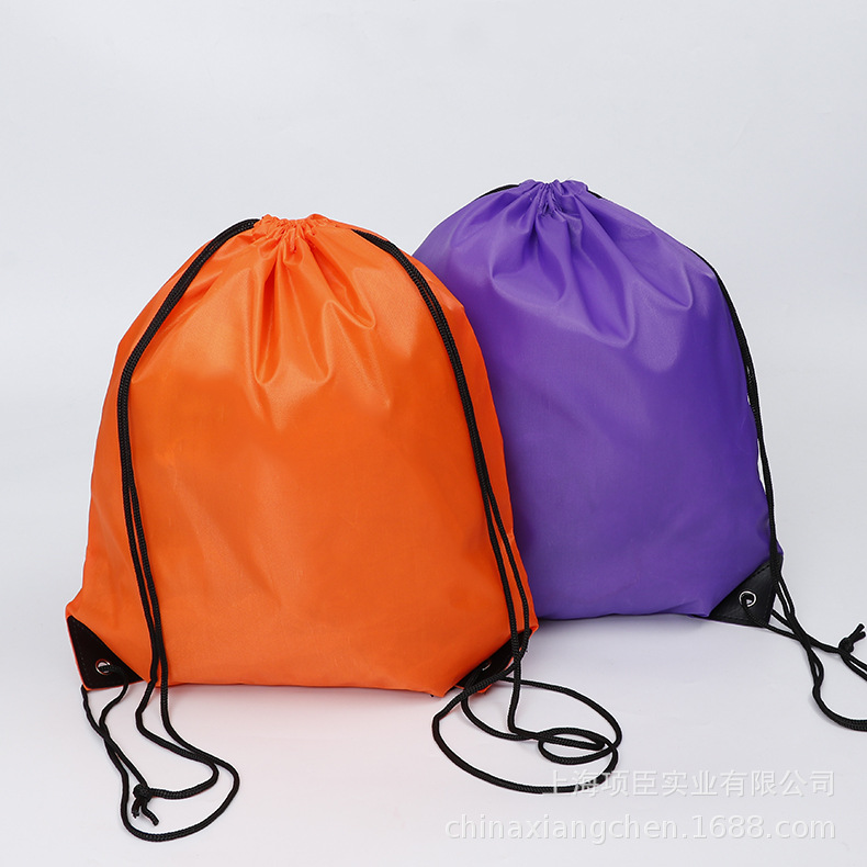 项臣工厂直销210D加密尼龙涤纶束口袋定制 双肩抽绳袋 培训健身袋|ru