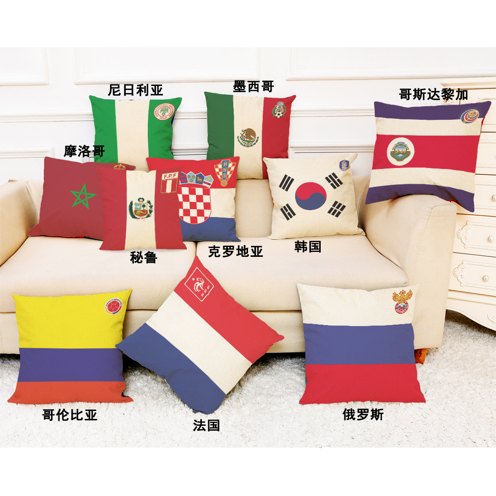 来图定制 跨境热卖亚马逊 eBay wish棉麻沙发抱枕套足球抱枕套