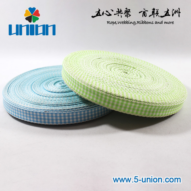 <厂家直销>涤纶格子带/双色牙边带/服装装饰花边带