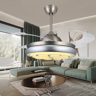 现代简约变频隐形风扇灯led餐厅吊扇灯卧室客厅电扇吊灯厂家直销