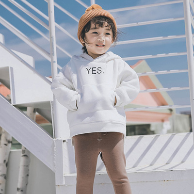 子小和童装女童卫衣2018冬季新款加绒加厚儿童冬装韩版连帽卫衣潮