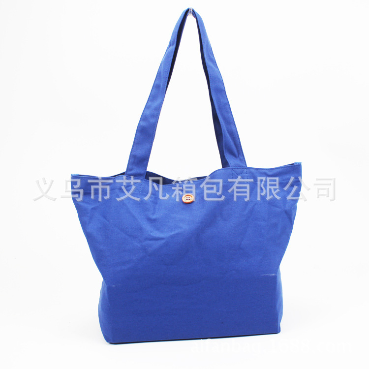 加工定制可折叠环保16安染色全棉厚帆布购物袋 可印刷任何LOGO