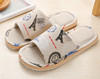 Slippers indoor suitable for men and women for beloved, soft sole, Korean style, cotton and linen
