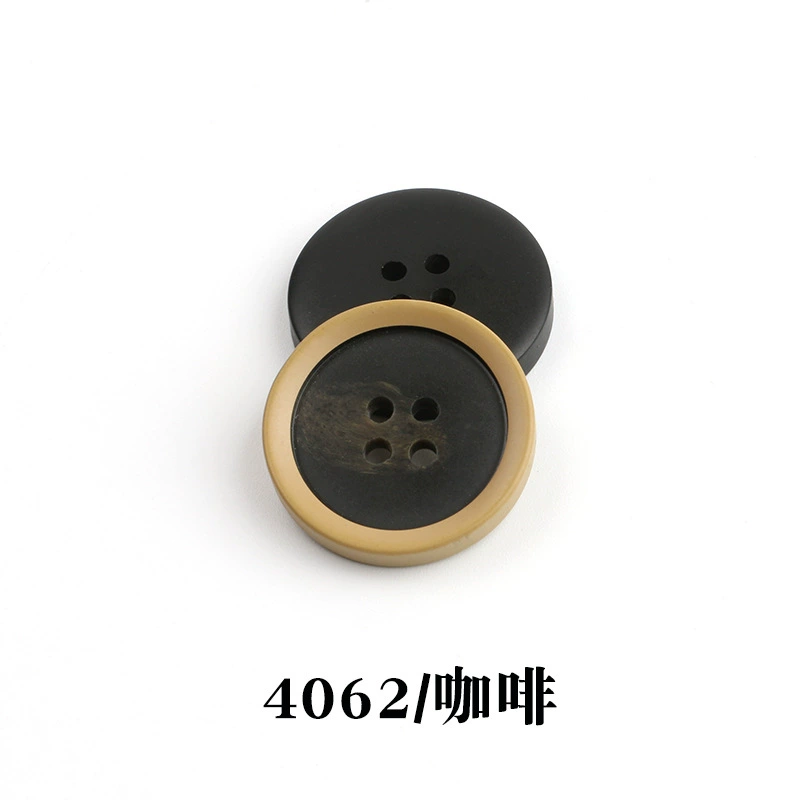 Spot wholesale resin pattern button suit button round edge four-eye coat windbreaker suit jacket button 4100