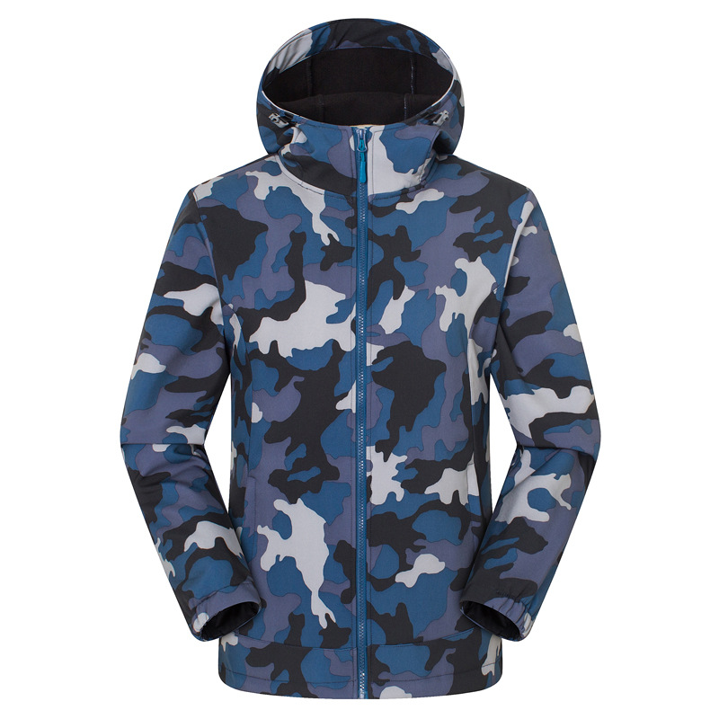 厂家直销迷彩软壳衣裤套装男女情侣款防风防水登山服时尚休闲|ms