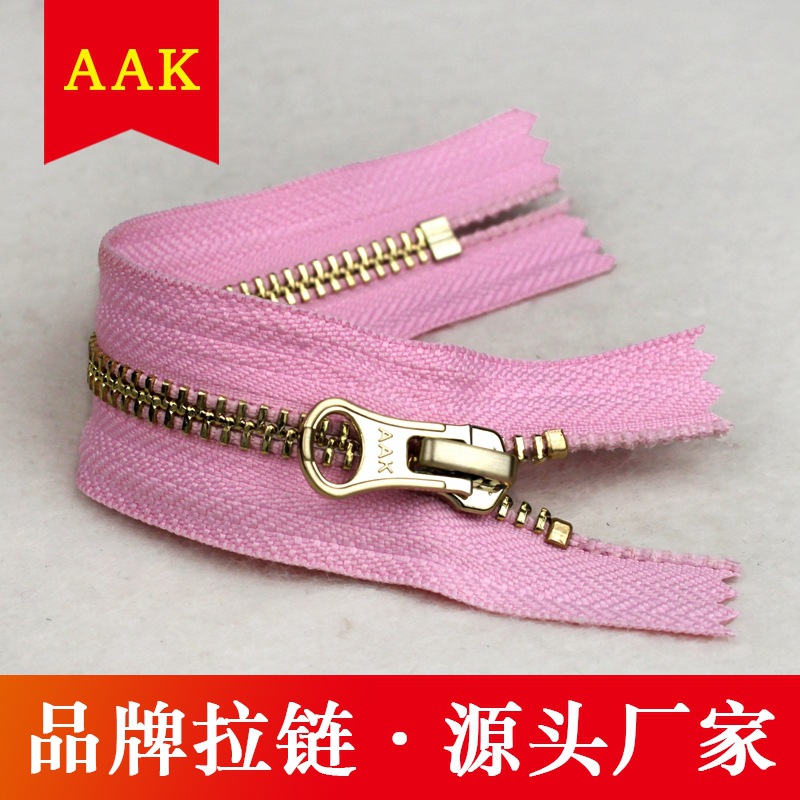 服装厂家生产牛仔裤装饰品质外套 5#浅金Y牙闭尾 5号金属拉链