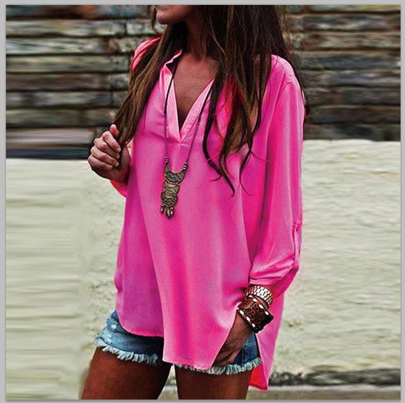 V-neck irregular sleeve blouse image 3