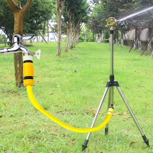 Lawn greening garden irrigation zinc alloy ground rocker arm 360 nozzle tripod set sprinkler sprinkler