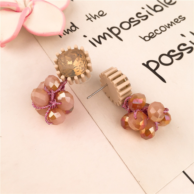 Crystal&CZ Simple Geometric earring(yellow) NHVA4787-yellow