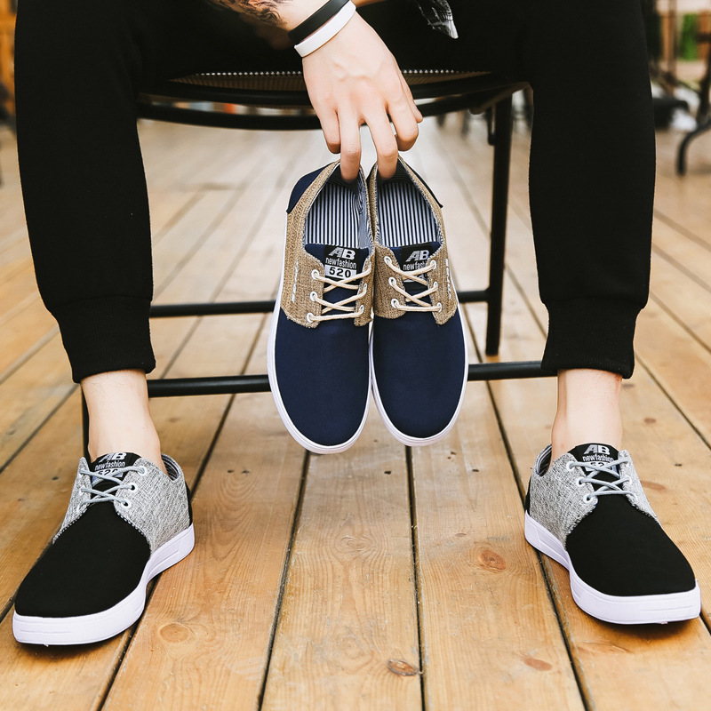 2018 new pattern Old Beijing cloth shoes man Casual shoes ventilation Flat shoes Low Frenum fashion motion skate shoes