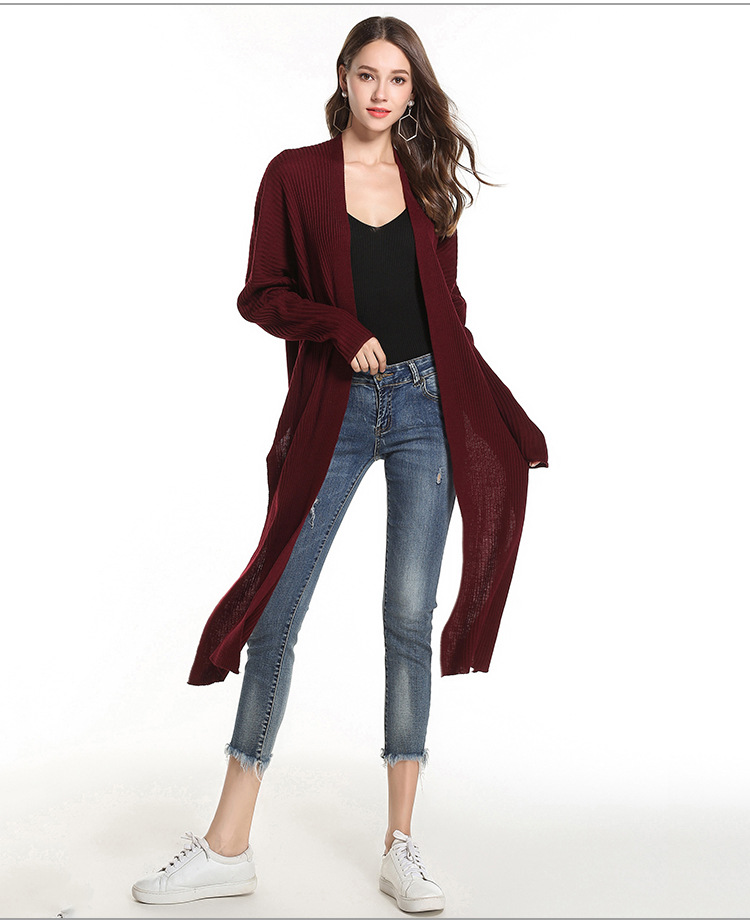 irregular long-sleeved knitted cardigan jacket NSYH22100