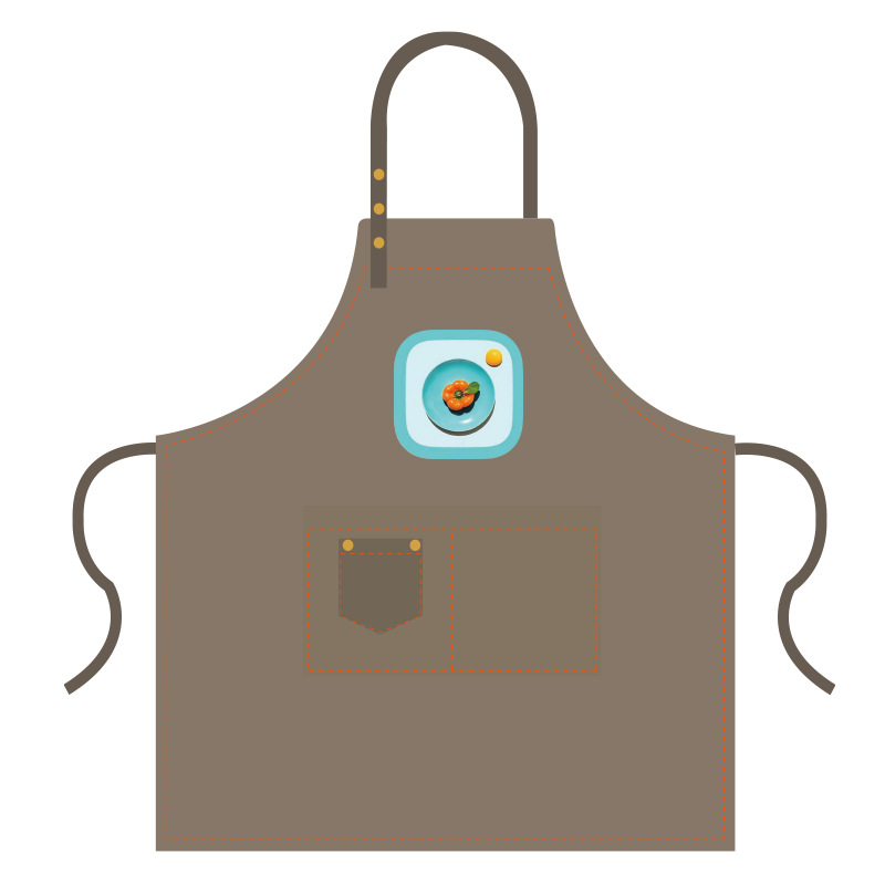 Estilo coreano moda impreso delantal tienda de frutas café leche tienda de té tienda de postres supermercado estudio delantal logotipo personalizable