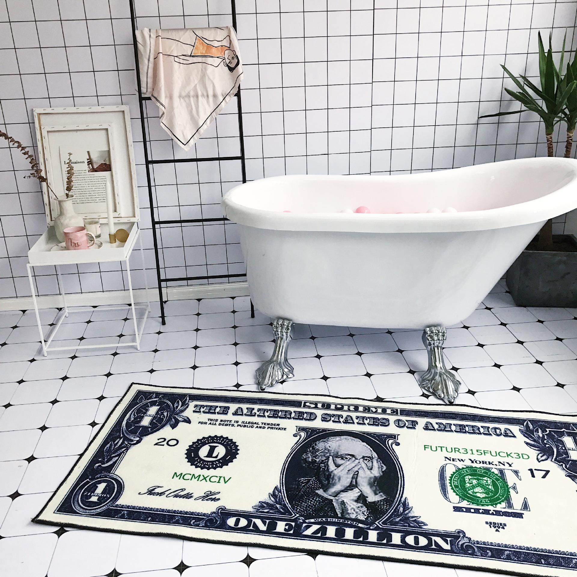 American style personality originality U.S. dollar Entrance Corridor Strip carpet rectangle Mat a living room bedroom Bedside mattress