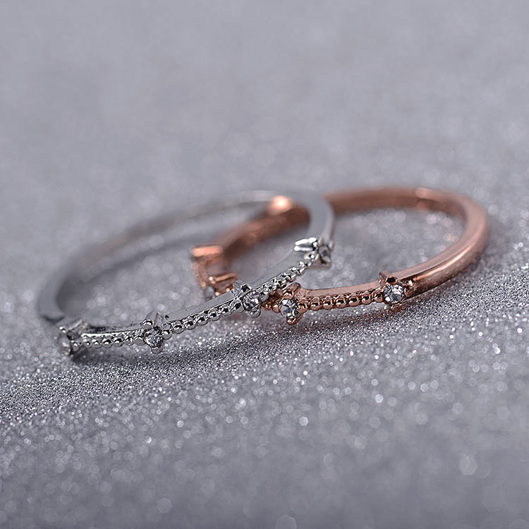 Korea Simple Style 4 Small Broken Diamonds Exquisite Ring Jewelry Wholesale Nihaojewelry display picture 6