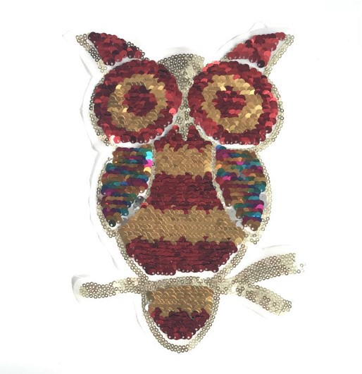 Color-changing Owl Ab Face Flip Embroidered Beaded Piece Of Cloth Stickers Decorative Clothing Flip Sequins Double-sided Cloth Stickers display picture 3
