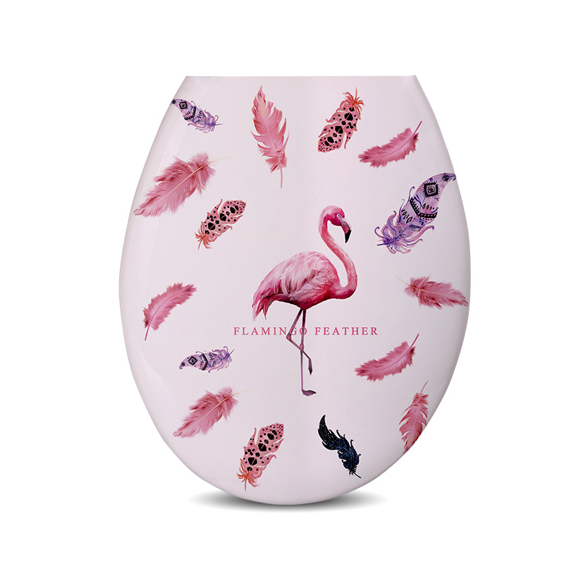 Impreso engrosado PP Universal en forma de U cubierta de inodoro de plástico asiento de inodoro de estilo europeo cubierta de la Junta de inodoro accesorios de tocador