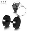 Earrings hip-hop style, dumbbells, black screw stainless steel