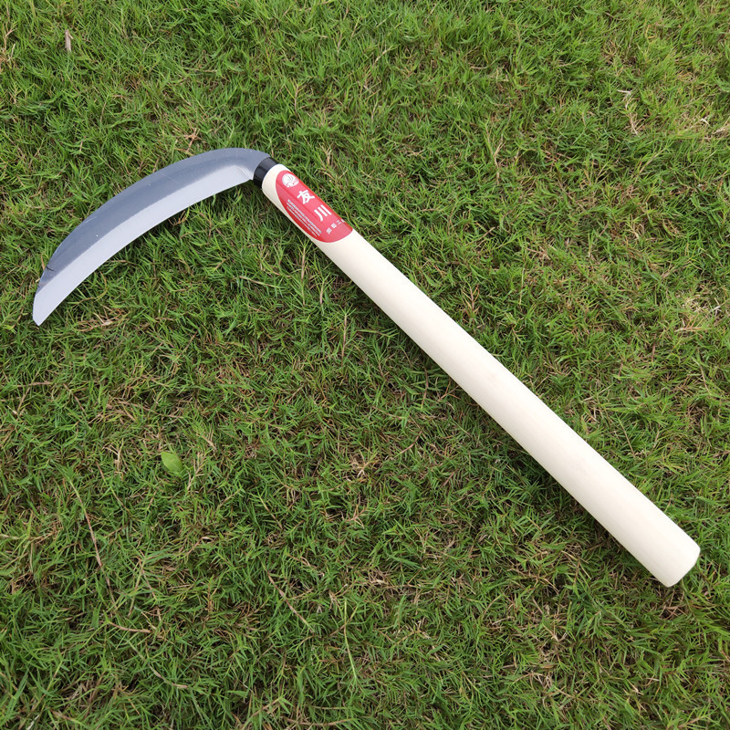 淬火日式光口镰刀195 木柄小镰三日月镰 除草小麦收割镰园艺工具